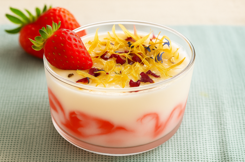 Keto budino al cocco e fragola
